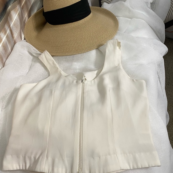 NINA FERRE sleeveless top,size7 see measurement! Cream - Picture 8 of 13